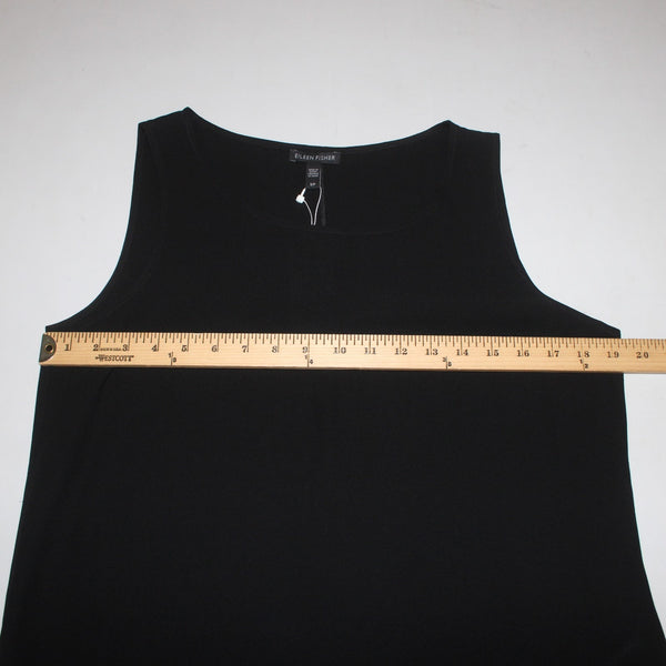Eileen Fisher Top NEW Ballet Sz SP Black Round Neck 100% Silk Top