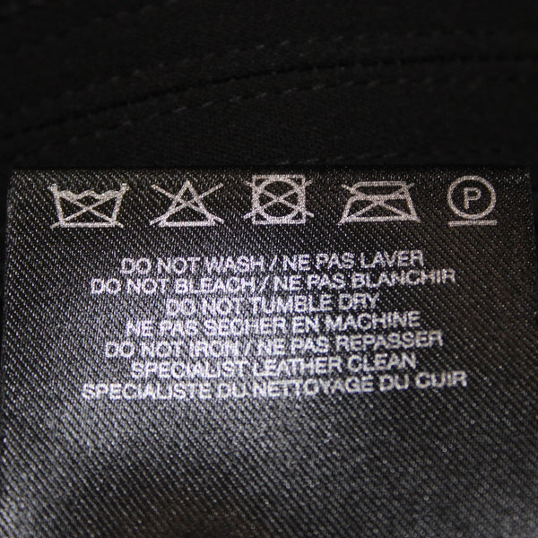 Burberry Pant Sz 42 x 30 Black Leather Zipper Detail Acetate Polyester Pant