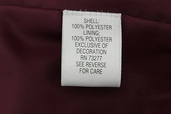 Elle Sz XL Burgundy Black Polka Dot Pleated Peplum Ruch Sleeve Poly Jacket