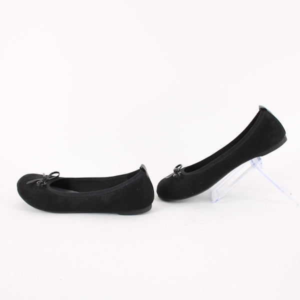 Disney Descendents Sz 5.5 Black Faux Suede Ballet Flat Shoes