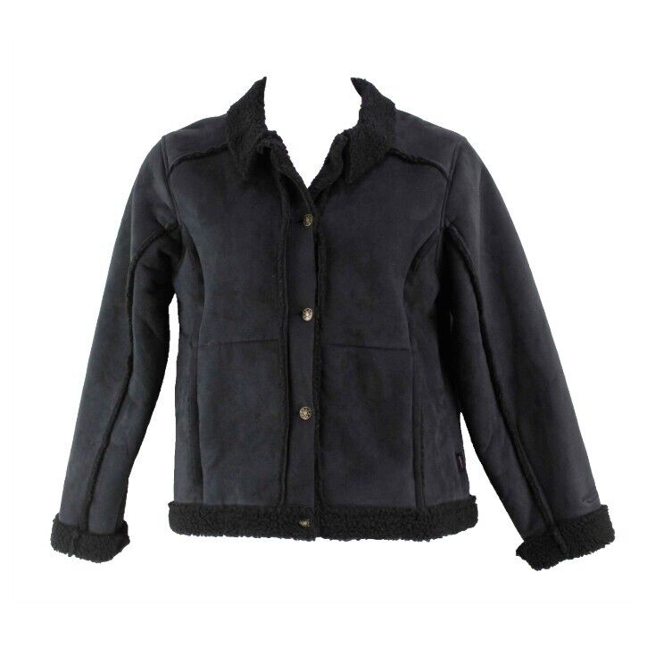 Obermeyer Sz L Black Poly Blend Fleece Lined Coat