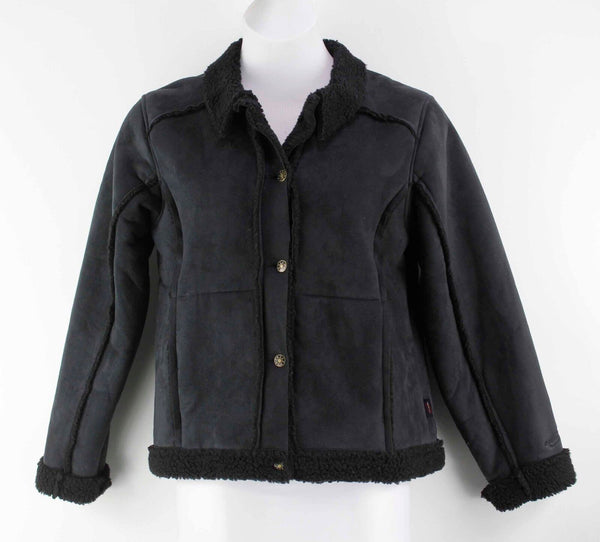 Obermeyer Sz L Black Poly Blend Fleece Lined Coat