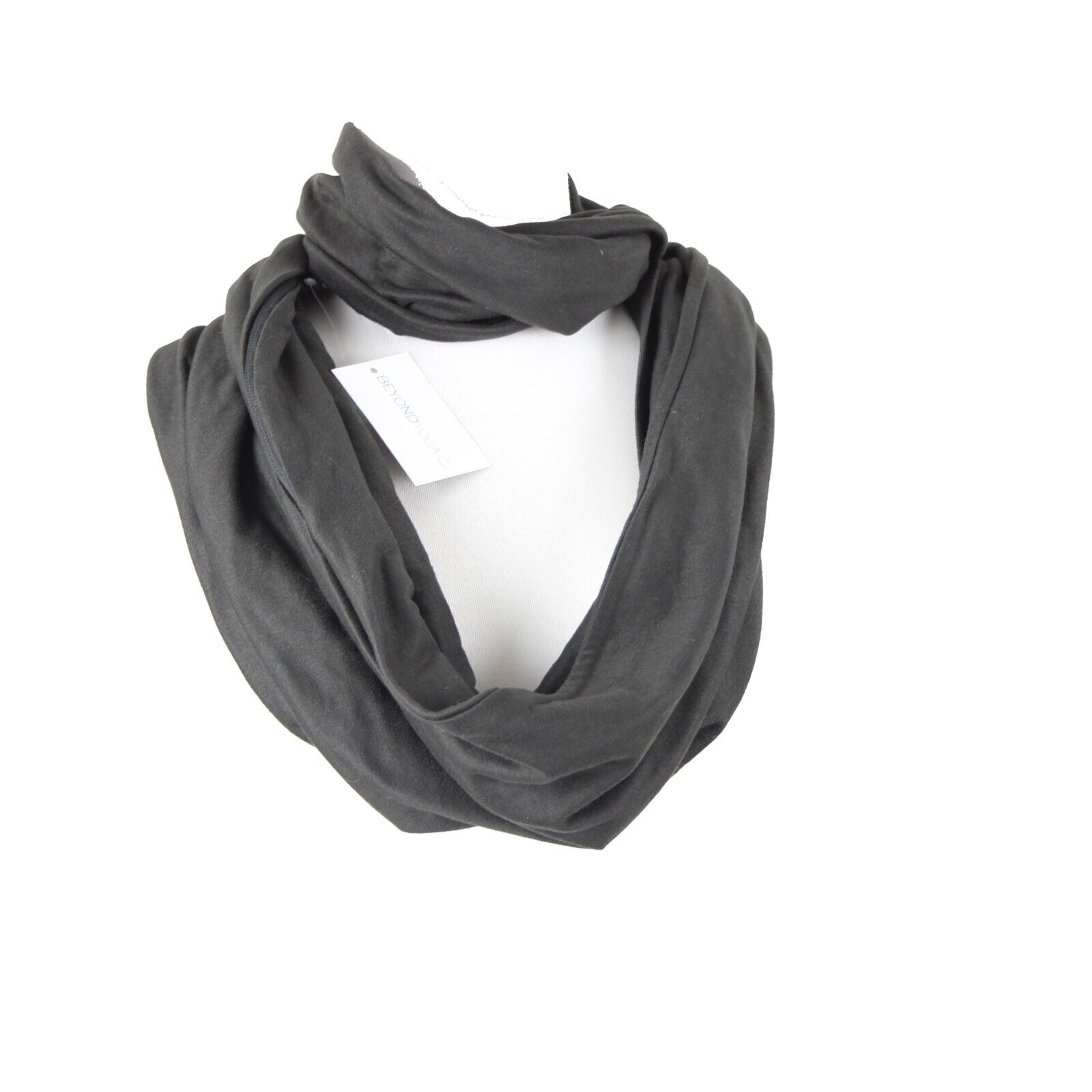 Beyond Yoga NEW 32 x 14 Black Zip Pocket Polyester Elastane Infinity Scarf