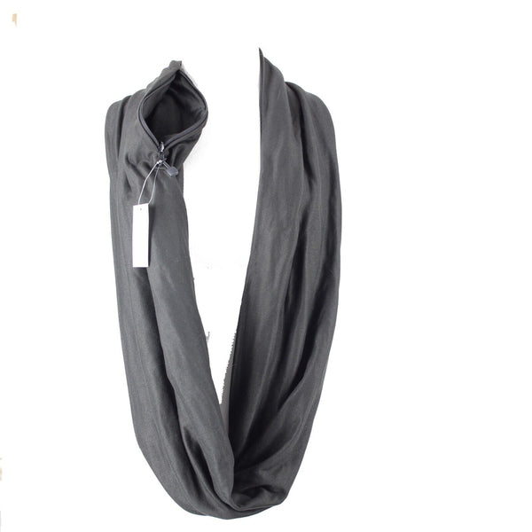 Beyond Yoga NEW 32 x 14 Black Zip Pocket Polyester Elastane Infinity Scarf