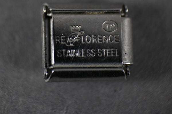 Re Florence "Multicolor" Stainless Steel Gold Enamel Stretch Link Italian Charm