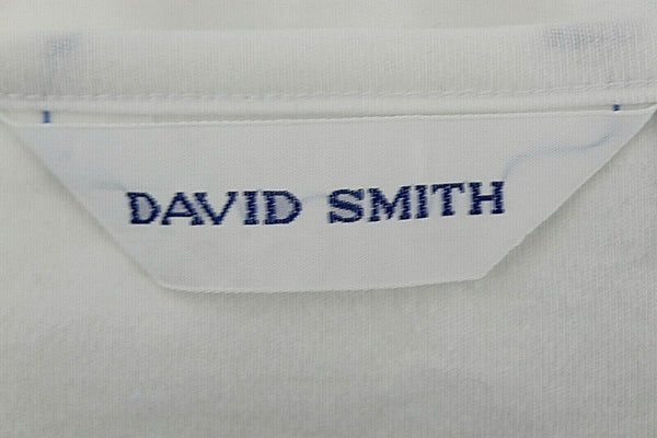 David Smith NEW $52 Sz S White Button Neck Cotton Polyester Knit Top