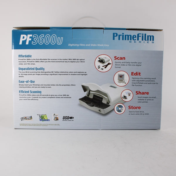 Prime Film Scanner PF3600u 18 Megapixels Slides Filmstrips Film Scanner
