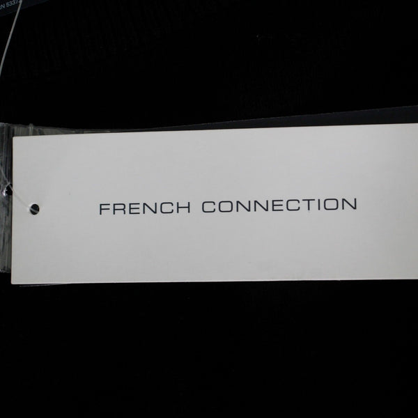 French Connection NEW $138 Sz S Black Silver Stones Beads Cotton Blend Sweater