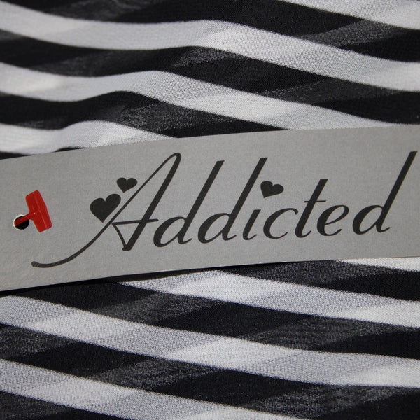 Trac NEW $35 Beatlejuice Sz L Black White Sheer Striped 100% Polyester Tank Top