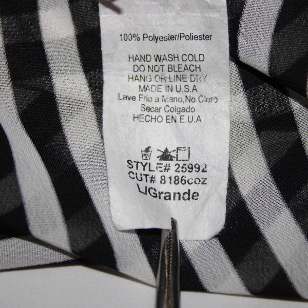 Trac NEW $35 Beatlejuice Sz L Black White Sheer Striped 100% Polyester Tank Top