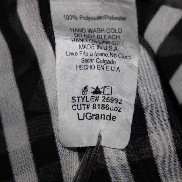 Trac NEW $35 Beatlejuice Sz L Black White Sheer Striped 100% Polyester Tank Top