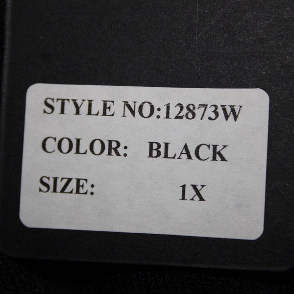 Cyrus NEW $78 Sz 1X Black Keyhole V Neck 3/4 Sleeve Nylon Rayon Top