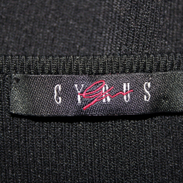 Cyrus NEW $78 Sz 1X Black Keyhole V Neck 3/4 Sleeve Nylon Rayon Top