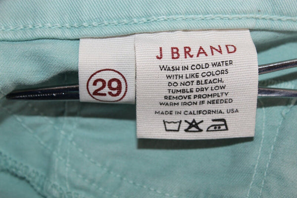 J Brand Sz 29 x 25 Juniper Mint Green Cotton Lycra Capri Pant