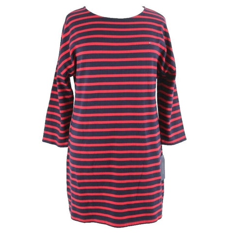 Tommy Hilfiger NEW $80 Sz XL Red Navy Green Striped 100% Cotton Dress