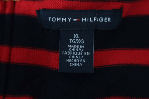 Tommy Hilfiger NEW $80 Sz XL Red Navy Green Striped 100% Cotton Dress