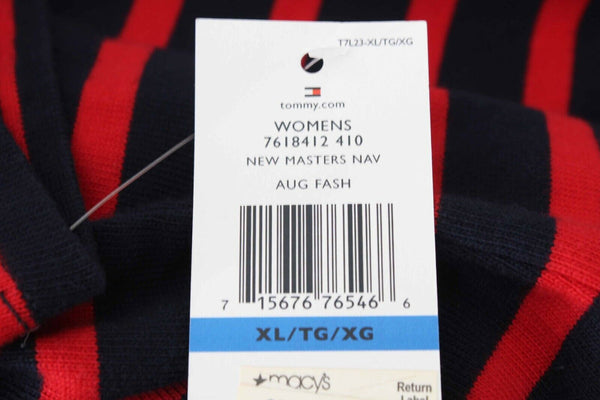 Tommy Hilfiger NEW $80 Sz XL Red Navy Green Striped 100% Cotton Dress