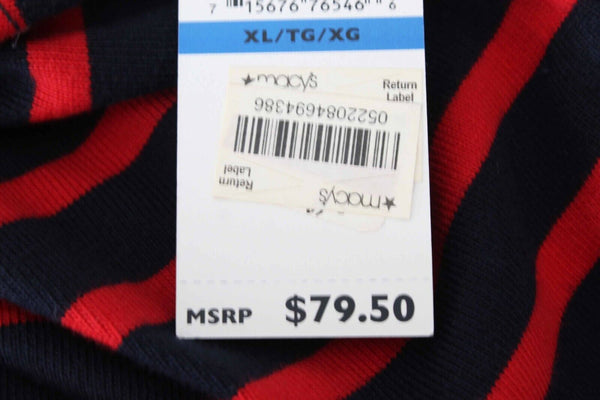 Tommy Hilfiger NEW $80 Sz XL Red Navy Green Striped 100% Cotton Dress