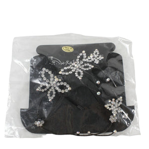 Rabella NEW $67 Black Multi Rhinestone Butterfly Flowers Hair Clip