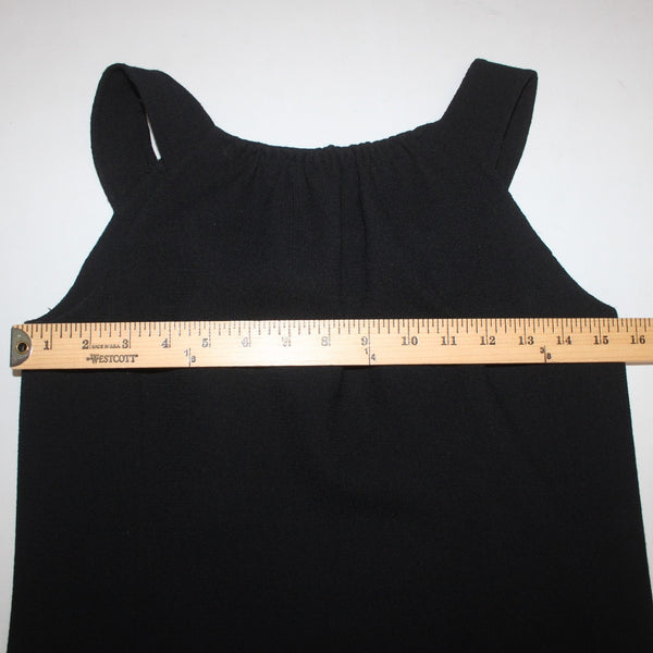 Oscar De La Renta Dress Sz 0 Black Bow Details Side Zip 100% Wool Dress
