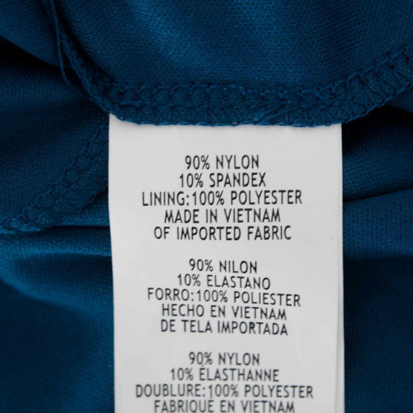 Marina NEW Sz 8 Teal Blue Lace Overlay Sequin Open Back Nylon Spandex Dress