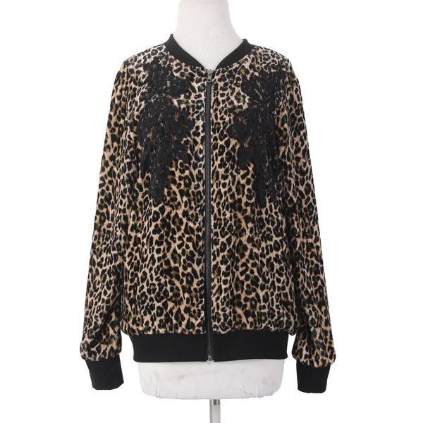 Gold Hawk Jacket Sz M Black Brown Animal Print Velour Rayon Silk Jacket