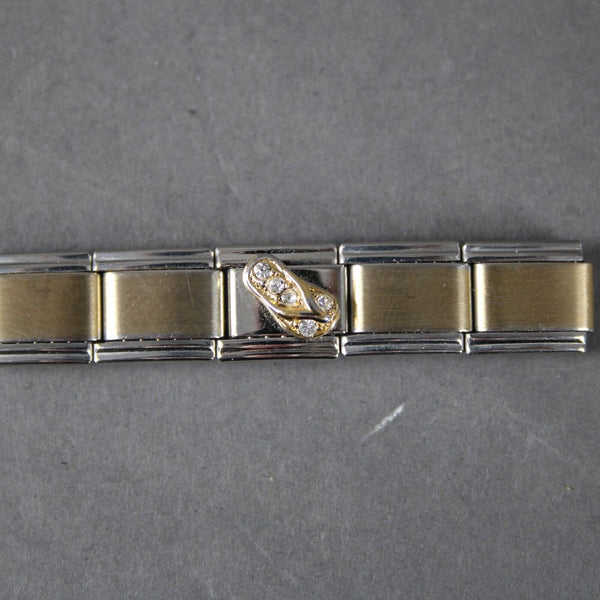 Ciao Flip Flop Stainless Steel Elastic Stretch Chain Link Italian Charm