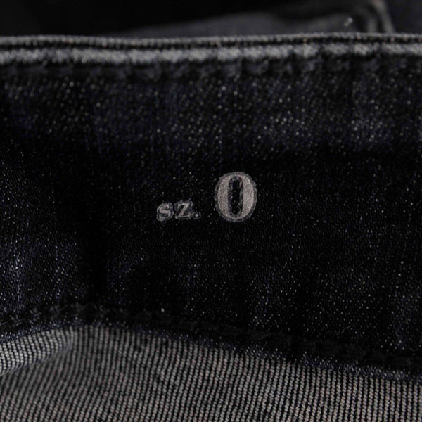 White Black The Skinny Ankle Sz 0 x 28 Black Faded Denim Stud Cotton Blend Jeans