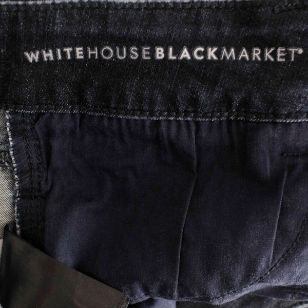 White Black The Skinny Ankle Sz 0 x 28 Black Faded Denim Stud Cotton Blend Jeans
