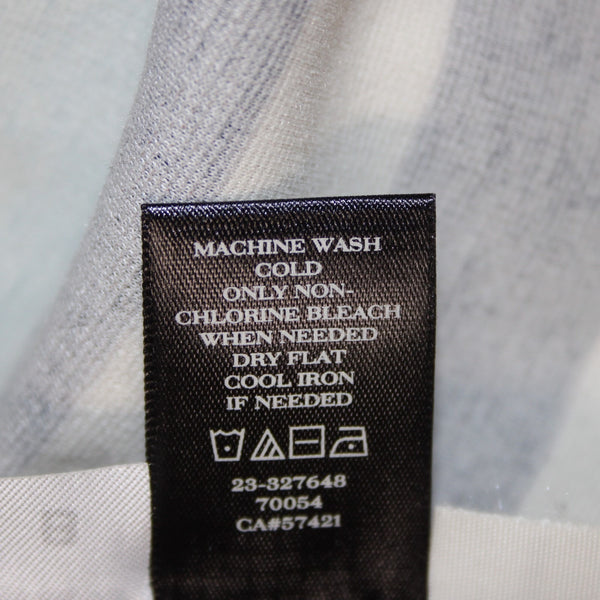 Ann Taylor Top Sz M Black White Blue Striped Pullover Polyester Spandex Top