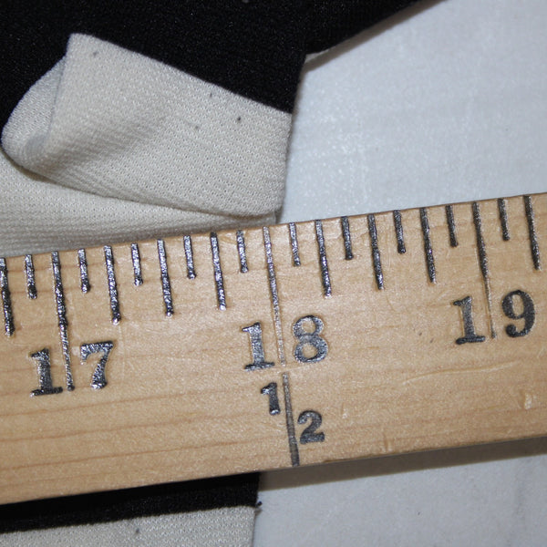 Ann Taylor Top Sz M Black White Blue Striped Pullover Polyester Spandex Top