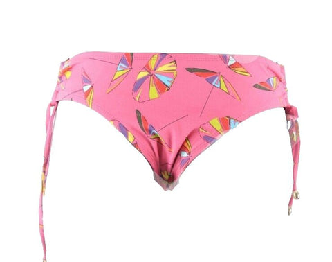 Anne Cole Signature Sz M Pink Umbrella Pattern Nylon Bld Bikini Bottom