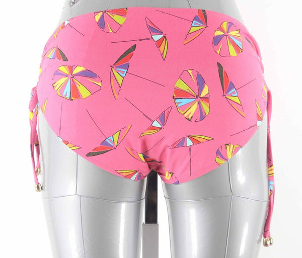 Anne Cole Signature Sz M Pink Umbrella Pattern Nylon Bld Bikini Bottom