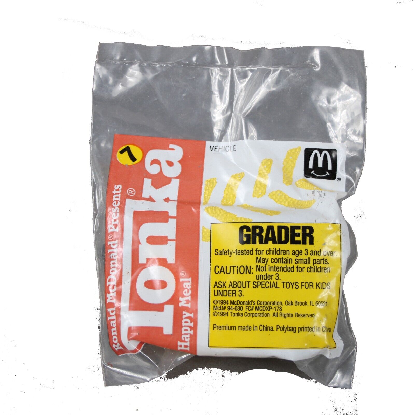 Tonka 1994 McDonalds Happy Meal # 7 Grader Vehicle Toy