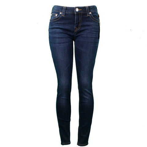 True Religion NEW $139 Sz 29 x 29 Dark Blue Denim Studs Skinny Cotton Blend Jean