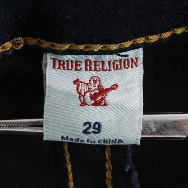 True Religion NEW $139 Sz 29 x 29 Dark Blue Denim Studs Skinny Cotton Blend Jean