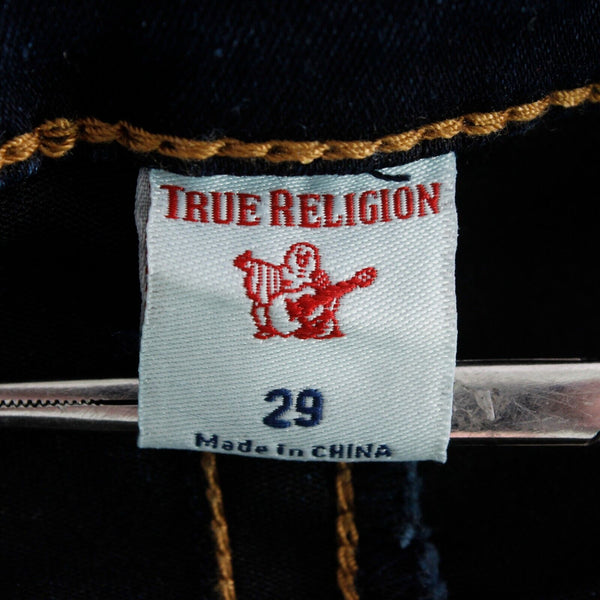 True Religion NEW $139 Sz 29 x 29 Dark Blue Denim Studs Skinny Cotton Blend Jean
