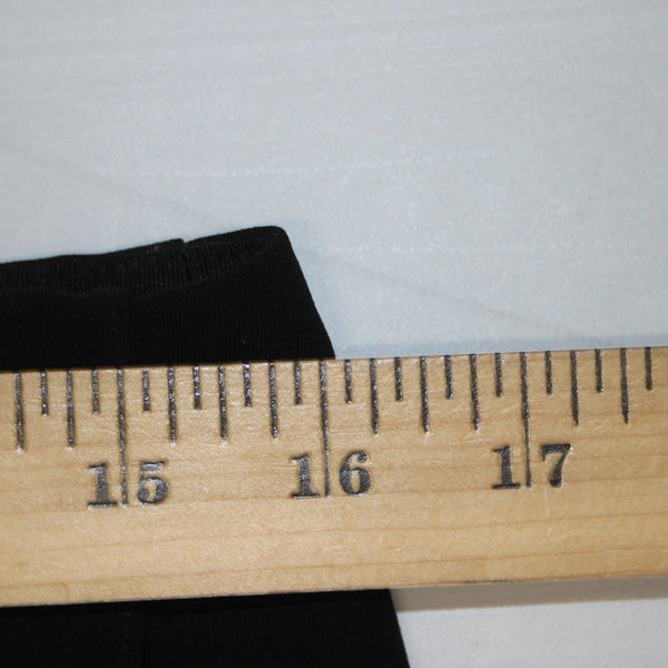 Armani Skirt Sz 10 Black Faux Waterfall Waist Wrap Detail Polyester Unline Skirt