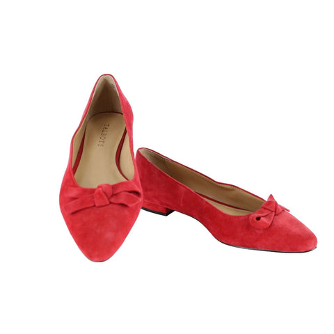 Talbots NEW $129 Edison Knot Sz 7M Red Slip On Leather Upper Leather Inner Flats