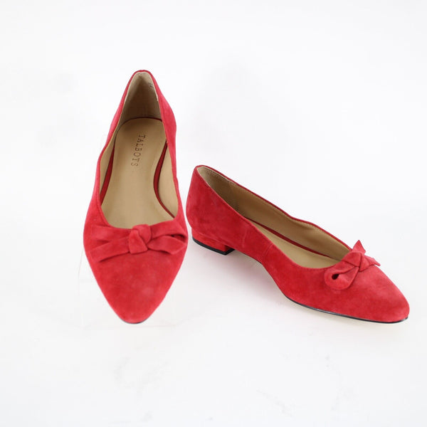 Talbots NEW $129 Edison Knot Sz 7M Red Slip On Leather Upper Leather Inner Flats