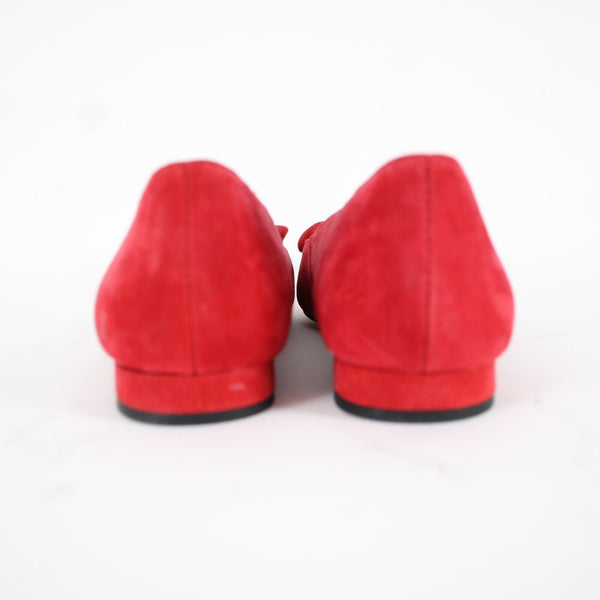 Talbots NEW $129 Edison Knot Sz 7M Red Slip On Leather Upper Leather Inner Flats