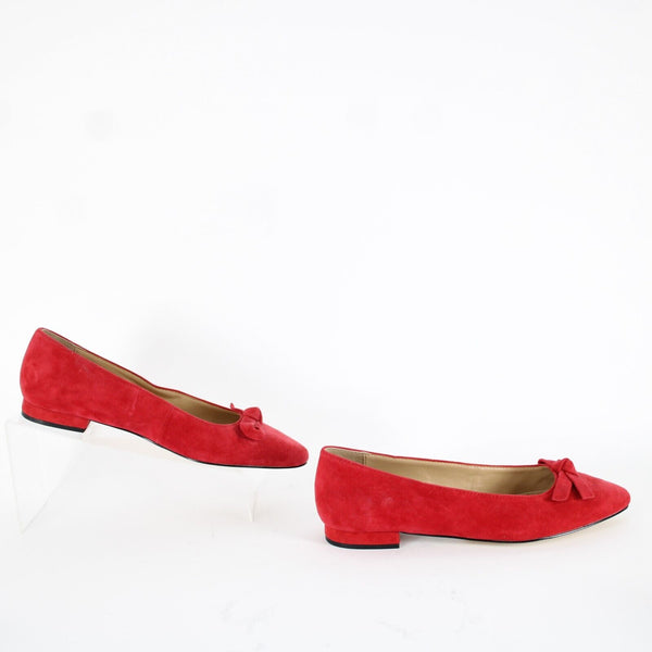 Talbots NEW $129 Edison Knot Sz 7M Red Slip On Leather Upper Leather Inner Flats