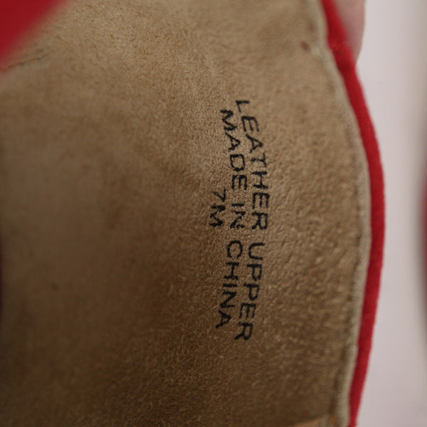 Talbots NEW $129 Edison Knot Sz 7M Red Slip On Leather Upper Leather Inner Flats
