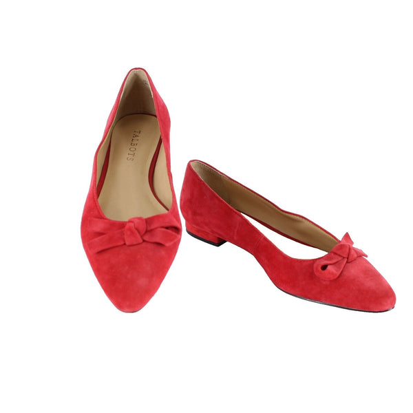 Talbots NEW $129 Edison Knot Sz 7M Red Slip On Leather Upper Leather Inner Flats