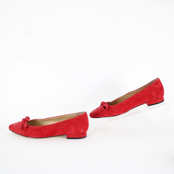 Talbots NEW $129 Edison Knot Sz 7M Red Slip On Leather Upper Leather Inner Flats