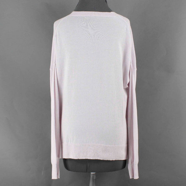 J Crew Sz M Lavender Split Side Drop Shoulder Pullover Merino Wool Blend Sweater