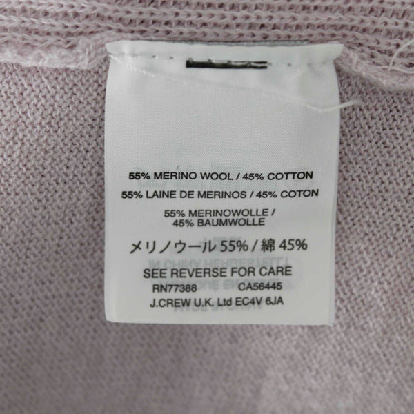 J Crew Sz M Lavender Split Side Drop Shoulder Pullover Merino Wool Blend Sweater
