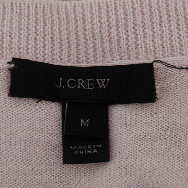 J Crew Sz M Lavender Split Side Drop Shoulder Pullover Merino Wool Blend Sweater