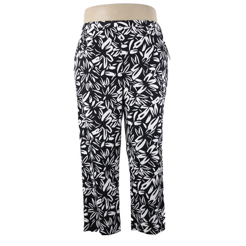 Saks Fifth NEW $190 Sport Sz 18 x 26 Black White Elastic Waist Cotton Pant
