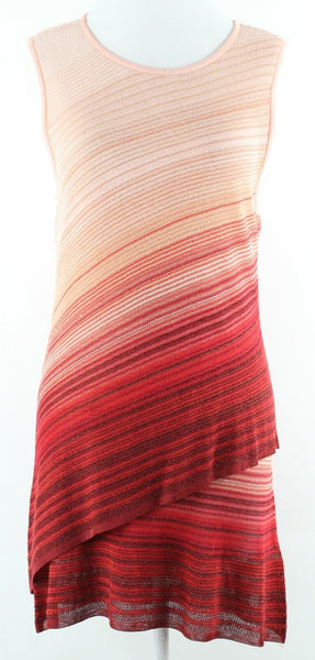 White House BM NEW $98 Sz LP Peach Gold Red Rayon Multi Sweater Knit Top